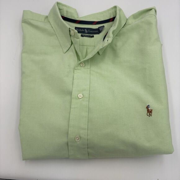 Ralph Lauren Shirt Mens Extra Large Green Classic  Pony Short Sleeve 2XB - Picture 1 of 10